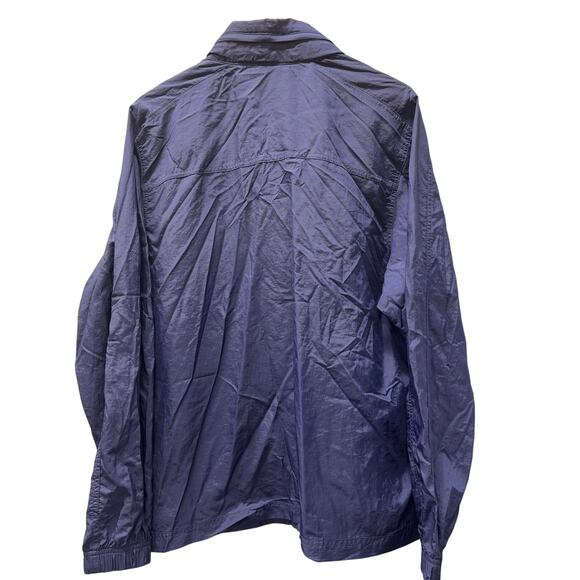 Nike Track Jacket Mens XL Blue Full Zip Windbreaker Nylon Hidden Hood + Pockets - Picture 3 of 10